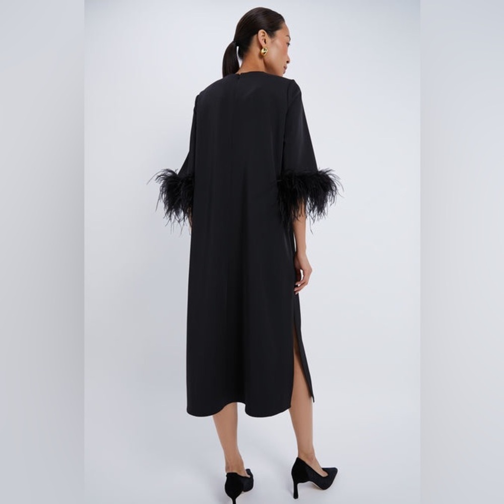 Tuckernuck NEW Black Feather Jamie Formal 3/4 Sleeve Maxi Dress Size XL - Picture 3 of 12